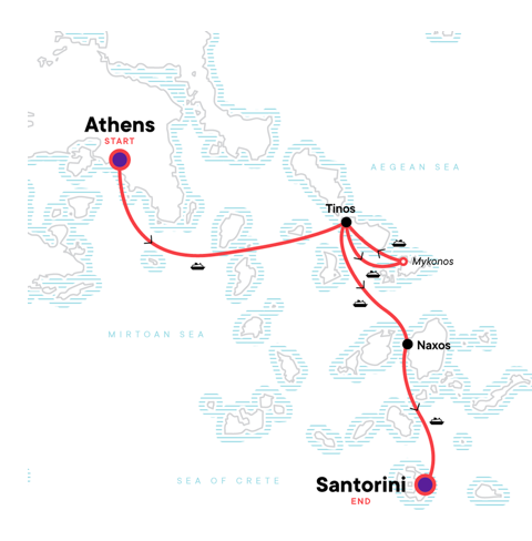 Athens to Santorini 9 days
